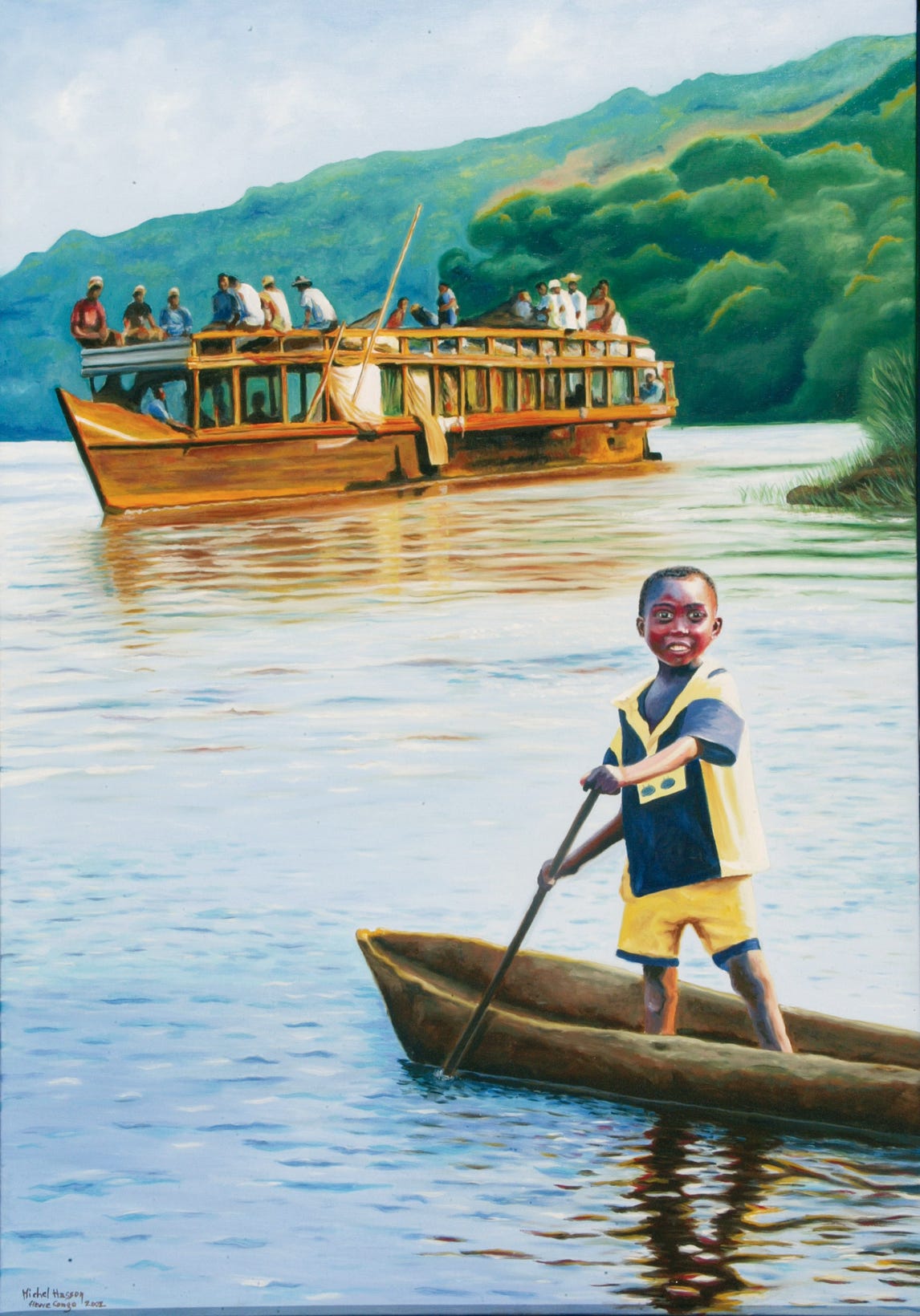 Fleuve Congo tableau par Michel Hasson