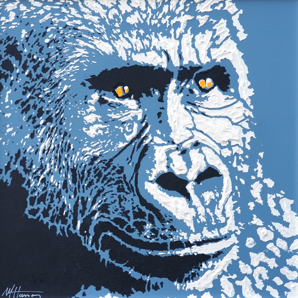 Gorille Congo tableau par Michel Hasson