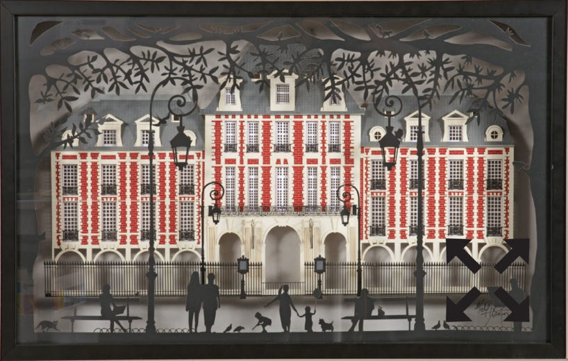 Place des Vosges, papier d&eacute;coup&eacute;