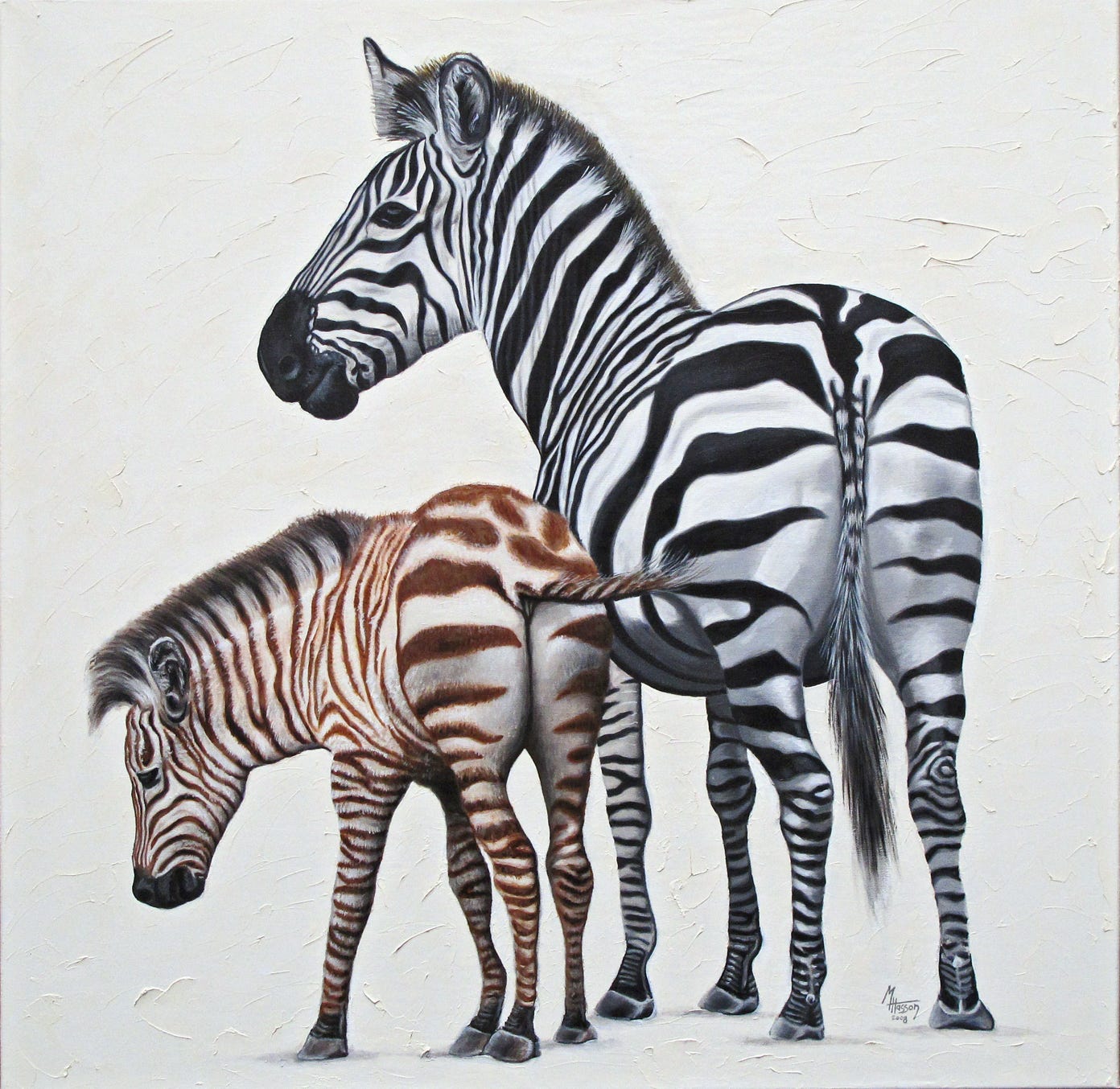 Z&egrave;bres Tanzanie tableau par Michel Hasson