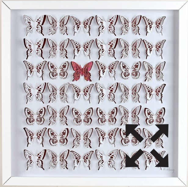 Papier d&eacute;coup&eacute; papillons
