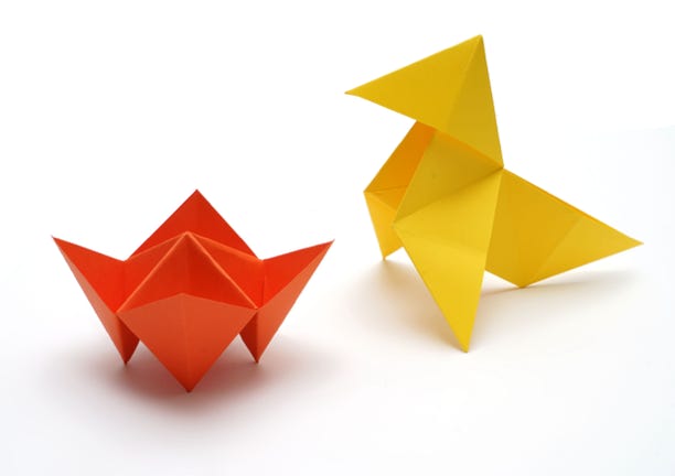 pliage cocotte et pliage &eacute;colier