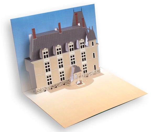 carte pop-up chateau